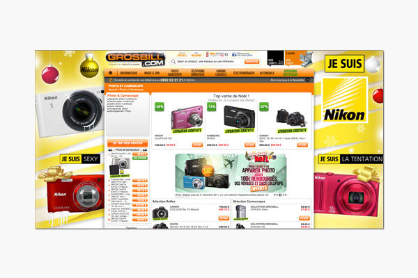 Habillage Nikon sur site Grosbill