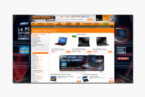 Habillage + slide Samsung sur site Grosbill